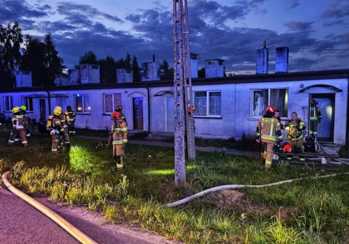 Pożar w budynku socjalnym i inne akcje