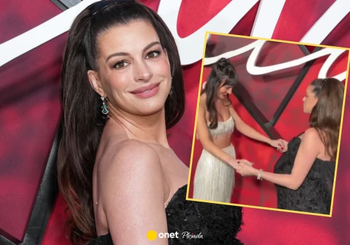Anna Hathaway w zaawansowanej ciąży skradła show. Nagle rzuciła się w ramiona Dakoty Johnson