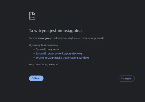 Wielka awaria rządowych stron. Leżą serwisy w domenie gov.pl