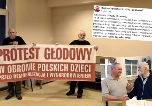 Osoby prowadzące głodówkę w obronie polskiej szkoły przestały ją prowadzić, bo była niezdrowa