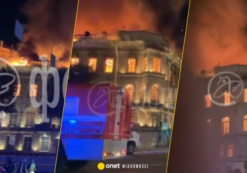 Pożar w centrum Petersburga. Płonie zabytkowy pałacyk