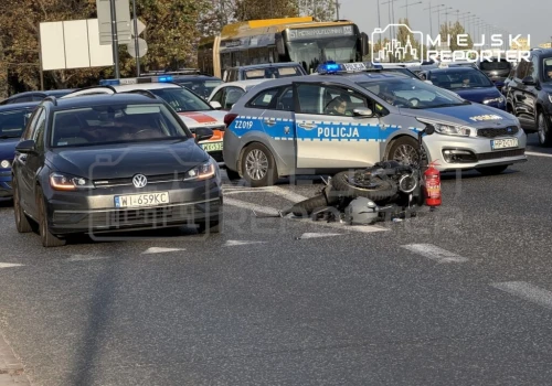 16-letni motocyklista ranny na Trasie Łazienkowskiej