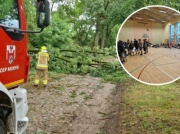 Ewakuacja harcerzy, poszkodowany strażak. Groźne nawałnice nad Polską