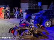 Koszmarny wypadek w Lubuskiem. Dwaj bracia uderzyli motocyklem w samochód. Nie żyją