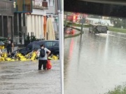 Dąbrowa Górnicza zalana po burzach. Na chodnikach woda po kolana