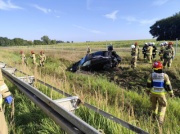 Groźnie wyglądający wypadek na autostradzie