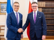 Sejm. Prezydent Finlandii Alexander Stubb rozmawiał z Szymonem Hołownią