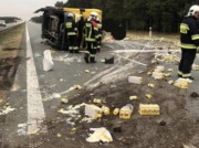 Majonez zablokował autostradę. Lądował śmigłowiec LPR