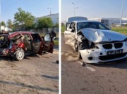 Koszmarny wypadek. Rozpędzone BMW wjechało w volvo