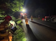 Zderzenie osobowego auta i ciągnika rolniczego