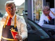 Donald Trump poszedł do McDonalda i... sprzedawał frytki. Zobaczcie, kogo obsługiwał