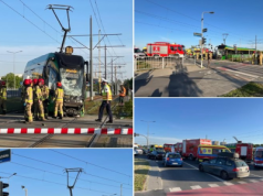 Poznań: tramwaj zderzył się z dźwigiem. Na miejscu LPR