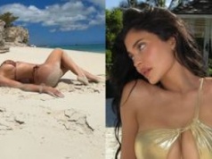 Wyrzucona na brzeg Kylie Jenner wypina pośladki umorusane piaskiem