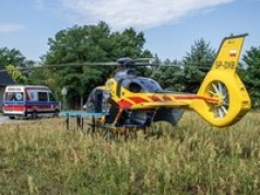 Rozpędzony bus uderzył w drzewo. LPR lądował na miejscu wypadku