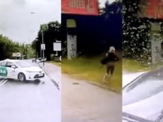 Piesza uciekła przed śmiercią. Nagranie ze Szczecina