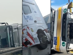 Wyjątkowo niebezpieczna „zwężka” w Niemczech – trzy zestawy wjechały na barierki