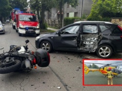 Poważny wypadek w Tarnowskich Górach. Motocyklista w ciężkim stanie