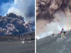 Potężna erupcja Etny we Włoszech. Ludzie uciekali w panice