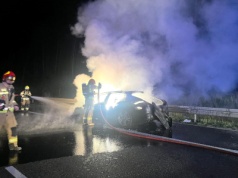  Pożar samochodu osobowego na trasie S8