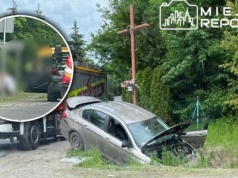 Dramat przy przydrożnym krzyżu. Ranna młoda kobieta i jej 6-letnie dziecko