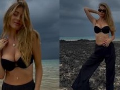Marcelina Zawadzka pląsa w bieliźnie po plaży i chwali się sylwetką niespełna osiem miesięcy po porodzie