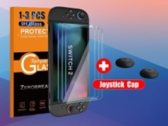 Zestaw szkieł hartowanych (3x 9H) do Nintendo Switch 2 + nakładki za 19 zł w AliExpress