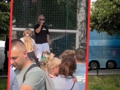 Tak wyglądał Dzień Dziecka. Pod sceną dzieci, na scenie Skolim. W tle: Rozkładam nogi twoje