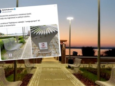 Szczecin: metalowe ławki okazały się nagrzewać od słońca, więc dostały nalepki z ostrzeżeniami, że mogą parzyć