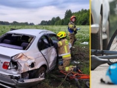Pięciu nastoletnich rowerzystów potrąconych przez samochód