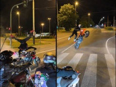 Występy gościnne w Łodzi. Zrobili pokaz na skrzyżowaniu. Motocykliści się pokłócili ze sobą