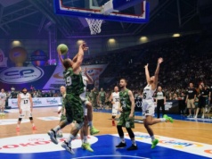 Mecz Gortat Team vs Team NATO. Gwiazdy i żołnierze na parkiecie Atlas Areny [ZDJĘCIA]