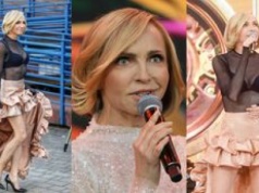 Anna Wyszkoni eksponuje ZABÓJCZĄ FIGURĘ w odważnej stylizacji w Opolu. Na scenie zaprezentowała bogaty wachlarz min