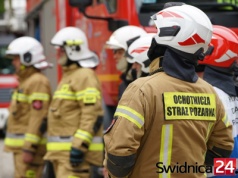 Pożar budynku transformatora