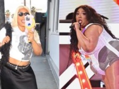 Odchudzona Lizzo szwenda się po West Hollywood w topie z wizerunkiem Janet Jackson. Poznalibyście, że to ona?