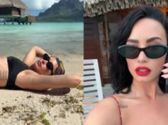 Szczuplutka Demi Lovato wdzięczy się w bikini na Bora-Bora. Czyżby podróż POŚLUBNA?