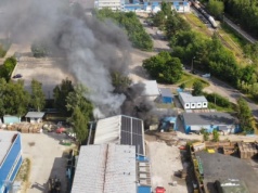 Pożar hali magazynowej w Polkowicach