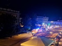Alarm pożarowy w hotelu na Rynku