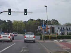 Potrącenie rowerzysty na tymczasowym rondzie w Toruniu