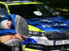 Samochód z rodzącą kobietą utknął w korku w kierunku Rzeszowa. Do akcji wkroczyła policja