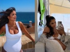 Klaudia El Dursi odziana w górę od bikini rozprawia o końcówce ciąży. "Chętnie zmieniłabym już ten stan rzeczy"