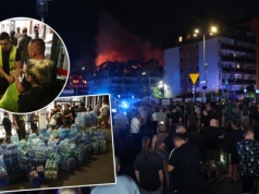 Gigantyczny pożar w Ząbkach pod Warszawą. Mieszkańcy ruszyli z pomocą rodzinom