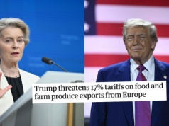 Trump znowu chce przyłożyć cła na produkty z Europy, tym razem 17% na żywność i płody rolne