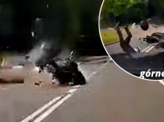 Koszmarny wypadek motocyklisty. Stracił rękę. W sieci pokazali straszne nagranie