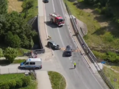 Nowa Wieś: Wypadek na drodze krajowej 75. Duże utrudnienia w ruchu [WIDEO]