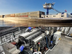 Pięć silników Paccar MX-13 i 4600 ton na kontenerach – barka z zasilaniem od DAF-a