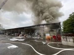 Pożar w Gliwicach. Kłęby dymu nad miastem