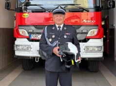 Strażacy z Krzyżanowic z nowym hełmem. Obraz z akcji może trafić prosto do wojewody