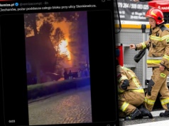 Pożar w Ciechanowie. W ogniu stanęło poddasze budynku mieszkalnego