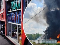 Pożar w zakładzie chemicznym w Sochaczewie. Słup dymu nad miastem