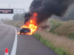 Pożar samochodu na S6